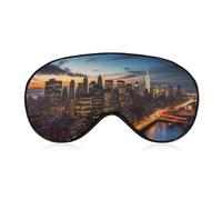 Máscara opaca suave para dormir, paisaje de la ciudad de Nueva York, cubierta de ojos de viaje, cero presión ocular, súper ligera, sedosa, suave, con correa ajustable para mujeres y hombres