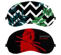Máscara para dormir, 2 unidades, rojo japonés, clanes samuráis guerreros, bloqueo de luz, antifaz para dormir para mujeres y hombres, máscara de ojos transpirable