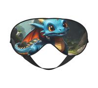 Máscara para dormir, adorables máscaras de ojos de dragón azul para dormir, máscaras de dormir para mujeres y hombres, cubiertas opacas para viajes/dormir