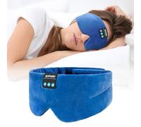Máscara para dormir Bluetooth 5.4 con auriculares suaves inalámbricos diadema máscara de ojos opaca con micrófono (azul)