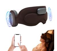 Máscara para Dormir Bluetooth, Auriculares para Dormir 3D con Temporizador, Antifaz para Dormir APP, Unisex, Gel para Frío y Calor, para Viajes/Siesta/Yoga/Meditación, 100% Opaca (Marrón)