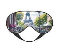 Máscara para dormir, café parisino con máscaras de ojos Eiffel para dormir, máscaras para dormir para mujeres y hombres, cubiertas opacas para los ojos para viajes/dormir