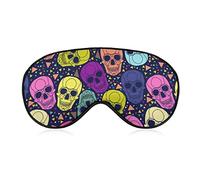 Máscara para dormir Calaveras poligonales Máscara para dormir con los ojos vendados con correa ajustable Día de los muertos Cubierta suave para los ojos para bloquear las luces