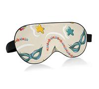 Máscara para dormir Color de dibujos animados Máscara de carnaval Cubierta de sombra de ojos de noche Comodidad suave Venda para los ojos Bloqueo de luz Correa ajustable para hombres y mujeres