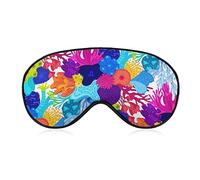 Máscara para dormir Colorful Sea Ocean Life Corals Sleep Eye Mask Blindfold con correa ajustable Underwater World Soft Eye Cover para bloquear las luces