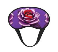 Máscara para dormir cómoda de satén con borde negro fucsia para bloquear la luz y dormir reparador