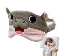 Máscara para dormir, cómoda máscara de ojos de hipopótamo, fundas de ojos de felpa para dormir, bonita máscara de dormir cómoda para viajes, siesta