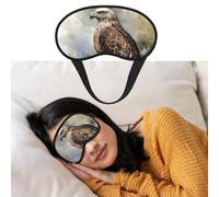 Máscara para dormir con acuarela de halcón sentado en el árbol, suave máscara opaca para los ojos con correa ajustable, cómoda funda para los ojos para mujeres, hombres, descanso profundo, viajes, tra
