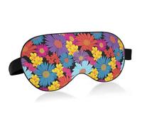 Máscara para dormir con bloqueo de luz máscara para ojos con diseño de flores coloridas para dormir con correa ajustable fundas para ojos ligeras para dormir para hombres y mujeres siestas de viaje