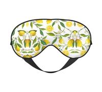 Máscara para dormir con bloqueo de luz y limones tropicales frescos, ajustable, cómoda, suave, reversible, para dormir