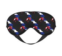 Máscara para dormir con correa ajustable y suave para mujeres, hombres, viajes, trabajo y hogar, con mapa de la bandera de Cuba, 6 unidades