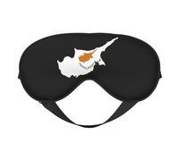 Máscara para dormir con correa ajustable y suave para mujeres, hombres, viajes, trabajo y hogar. Mapa de la bandera de Chipre 4