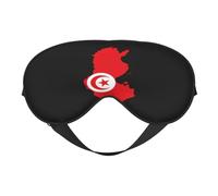 Máscara para dormir con correa ajustable y suave para mujeres, hombres, viajes, trabajo y hogar. Mapa de la bandera de Túnez 12 máscaras para dormir con correa ajustable y suave para mujeres, hombres,