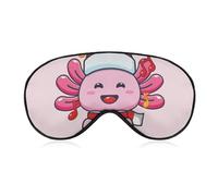 Máscara para dormir con diseño de axolotl rosa que canta una canción, bonita venda navideña con dibujos animados para adultos, máscara ajustable suave para dormir para hombres y mujeres, juegos de sie