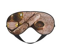 Máscara para dormir con diseño de brújula y mapa antiguo, máscara de ojos, cubierta de ojos para dormir por la noche, viajes, avión