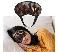 Máscara para dormir con diseño de caballos, suave y opaca, con correa ajustable, cómoda funda para los ojos para mujeres, hombres, descanso profundo, viajes, trabajo y hogar
