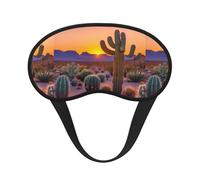 Máscara para dormir con diseño de cactus y atardeceres, ultra suave y cómodo para hombres y mujeres