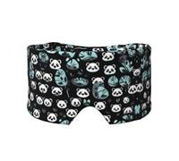 Máscara para dormir con diseño de cara de panda en blanco y negro, bloquea la luz, ajustable, ideal para viajes, meditación y yoga
