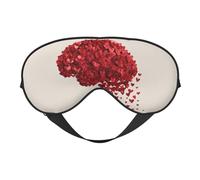 Máscara para dormir con diseño de cerebro humano y corazones rojos, con correa ajustable, bloquea la luz para mujeres, hombres, viajes en avión, siestas y meditación.