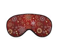 Máscara para dormir con diseño de copo de nieve, color rojo y brillante, para dormir, para hombres, mujeres y niños