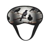 Máscara para dormir con diseño de cuervo negro con diseño de pájaros en una rama, ultra suave y cómodo para hombres y mujeres