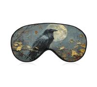Máscara para dormir con diseño de cuervo sentado en una rama para mujeres y hombres, correa ajustable, cubierta de ojos vendados, para viajes, yoga, siesta, trabajo