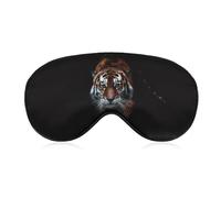Máscara para dormir con diseño de gato grande de tigre mirándote desde la oscuridad con correa ajustable, cómoda máscara de ojos suave para dormir, máscaras de ojos que bloquean la luz