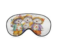 Máscara para dormir con diseño de gatos sonrientes felices en verano, máscara de dormir cantando para mujeres y hombres, correa ajustable, cubierta de ojos vendados para viajes, yoga, siesta y trabajo
