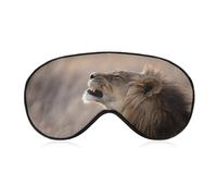 Máscara para dormir con diseño de león de animales silvestres en África con correa ajustable, cómodo y suave, ayuda para dormir, máscaras de ojos que bloquean la luz