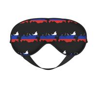 Máscara para dormir con diseño de mapa de la bandera de Rusia, 10 unidades, correa ajustable, suave, para mujeres, hombres, viajes, trabajo y hogar