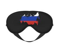 Máscara para dormir con diseño de mapa de la bandera de Rusia, 6 unidades, correa ajustable, suave, para mujeres, hombres, viajes, trabajo y hogar