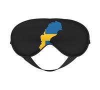 Máscara para dormir con diseño de mapa de la bandera de Suecia, 5 unidades, correa ajustable, suave, para mujeres, hombres, viajes, trabajo y hogar