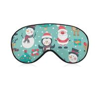 Máscara para dormir con diseño de Papá Noel, muñeco de nieve y pingüino, con animales de invierno, antifaz ajustable para adultos, suave, para dormir, para hombres y mujeres, para viajes, juegos de si
