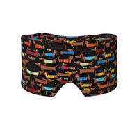 Máscara para dormir con diseño de perro salchicha con texto en inglés "I Love My Dog", transpirable, ajustable, para yoga, viajes, mantiene el calor, sombreado