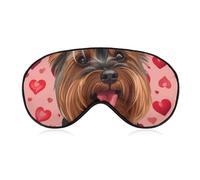 Máscara para dormir con diseño de perro Yorkshire Terrier sonriente para el día de San Valentín, máscara para dormir suave y ajustable para adultos, para hombres y mujeres, para viajes, juegos de sies