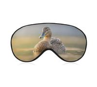 Máscara para dormir con diseño de retrato de un pato salvaje con correa ajustable, cómoda máscara de ojos suave para dormir, máscaras de ojos que bloquean la luz