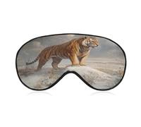 Máscara para dormir con diseño de tigre de pie en una vasta edad de hielo, máscara de dormir para mujeres y hombres, correa ajustable, cubierta de ojos vendados para viajes, yoga, siesta, trabajo