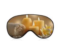 Máscara para dormir con diseño de velas amarillas, piedras blancas, para mujeres y hombres, correa ajustable, cubierta de ojos vendados, para viajes, yoga, siesta, trabajo