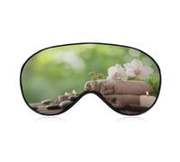 Máscara para dormir con diseño de velas, piedras para dormir para mujeres y hombres, correa ajustable, cubierta de ojos vendados para viajes, yoga, siesta, trabajo