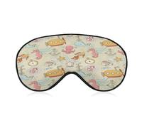 Máscara para dormir con diseño de vida marina para bloquear la luz, máscara para ojos para mujeres y hombres que duermen de lado, hinchazón de ojos secos, dolor de cabeza, correa ajustable
