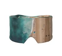 Máscara para dormir con diseño de vista aérea de la playa, para meditación y viajes, transpirable, ajustable y cobertura completa