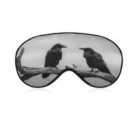Máscara para dormir con dos cuervos en la rama del árbol viejo, máscara de dormir para mujeres y hombres, correa ajustable, cubierta de ojos vendados para viajes, yoga, siesta, trabajo
