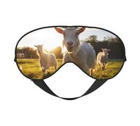 Máscara para dormir con estampado de cabra que bloquea la luz, vendas de moda para mujeres y hombres, avión o siesta