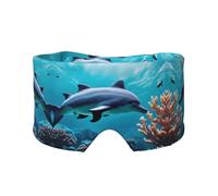 Máscara para dormir con estampado de delfines del mundo submarino, suave y cómoda, para hombres y mujeres