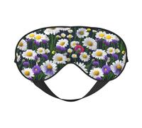 Máscara para dormir con estampado de flores silvestres y acianos, suave y transpirable, para viajes, trabajo por turnos y meditación