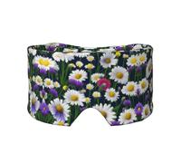 Máscara para dormir con estampado de flores silvestres y margaritas de aciano, transpirable, ajustable, mantiene el calor, sombreado, ayuda cómoda
