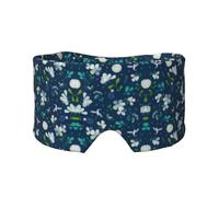 Máscara para dormir con estampado de hierba y paloma - Diadema ajustable para yoga, viajes, mantiene el calor y la sombra cómoda