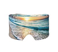Máscara para dormir con estampado de olas del océano, cubierta suave y agradable a la piel, antifaz para dormir con bloqueo de luz para viajes, yoga y siesta