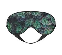 Máscara para dormir con estampado de plantas suculentas, venda nocturna, cubierta suave para sombra de ojos para mujeres y hombres, para viajes, siesta y meditación