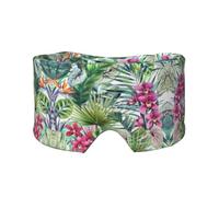 Máscara para dormir con estampado de plantas tropicales, transpirable, ajustable, mantiene el calor, sombreado, ayuda cómoda